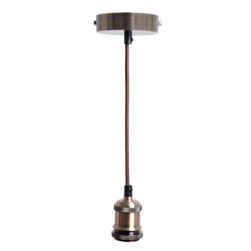 Foglalat E27 230V / 60W Bronz 1m Fém - BH662H