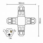 Kábeltoldó 4 részes 250V / 20A 3 x 1,5 mm x 4 IP67 - CW134