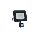 LED Reflektor 10W 800lm Természetes fehér 4000K Fekete PIR IP44 - LF0021S