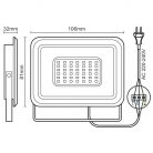 LED Reflektor 10W 800lm Természetes fehér 4000K Fekete IP65 - LF0021