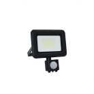 LED Reflektor 20W 1600lm Természetes fehér 4000K Fekete PIR IP44 - LF0022S