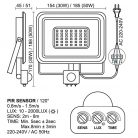 LED Reflektor 50W 4000lm Természetes fehér 4000K Fekete VanIP65 - LF0024S