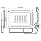 LED Reflektor 50W 4000lm Természetes fehér 4000K Fekete IP65 - LF0024