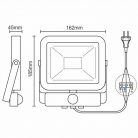 LED Reflektor 20W 1800lm Természetes fehér 4000K Fehér PIR IP65 - LF2122S