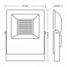 LED Reflektor 50W 7500lm Természetes fehér 5000K Fekete IP66 - LF4024N