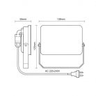 LED Reflektor 20W 1900lm Természetes fehér 4000K Fekete IP65 - LF7022