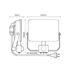 LED Reflektor 30W 2850lm Természetes fehér 4000K Fekete PIR IP44 - LF7023S