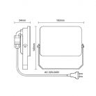 LED Reflektor 30W 2850lm Természetes fehér 4000K Fekete IP65 - LF7023