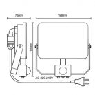 LED Reflektor 50W 4750lm Természetes fehér 4000K Fekete PIR IP44 - LF7024S