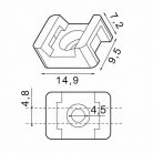 Kábelkötöző tartó nyereg natúr max. 4,8 mm-ig - TMS01