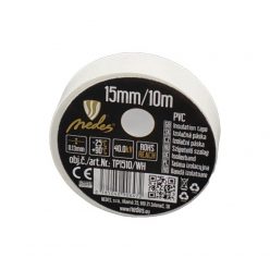 Szigetelőszalag 15 mm / 10 m fehér PVC - TP1510/WH