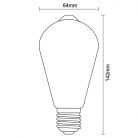 LED Filament Izzó 4,5W 400lm Meleg fehér 1800K Sárga E27 - ZFS101