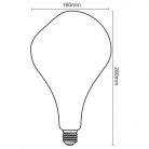 LED Filament Izzó 4W 250lm Meleg fehér 2000K Sárga E27 - ZSF119